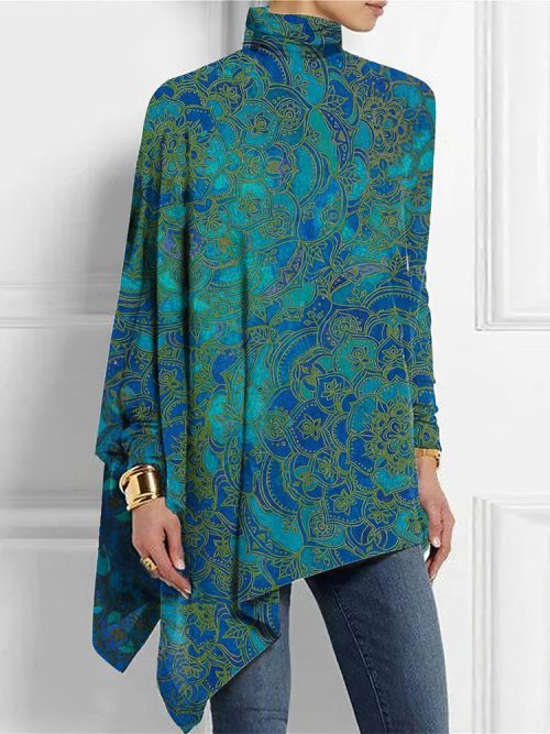 1-fc0145a5-522f-46c4-8998-1762b88267cb-1 Paisley Green-Blue Ombre Mock Neck Top