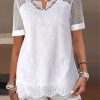 Lace Edge Lace Collar Casual Shirt