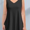 14f2a37e3041e6b0f133b32db43482d4-1 Women'sPlus Size Casual Black V Neck Tunic Tank Top