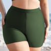 Plain Elastic Waist Swim Shorts
