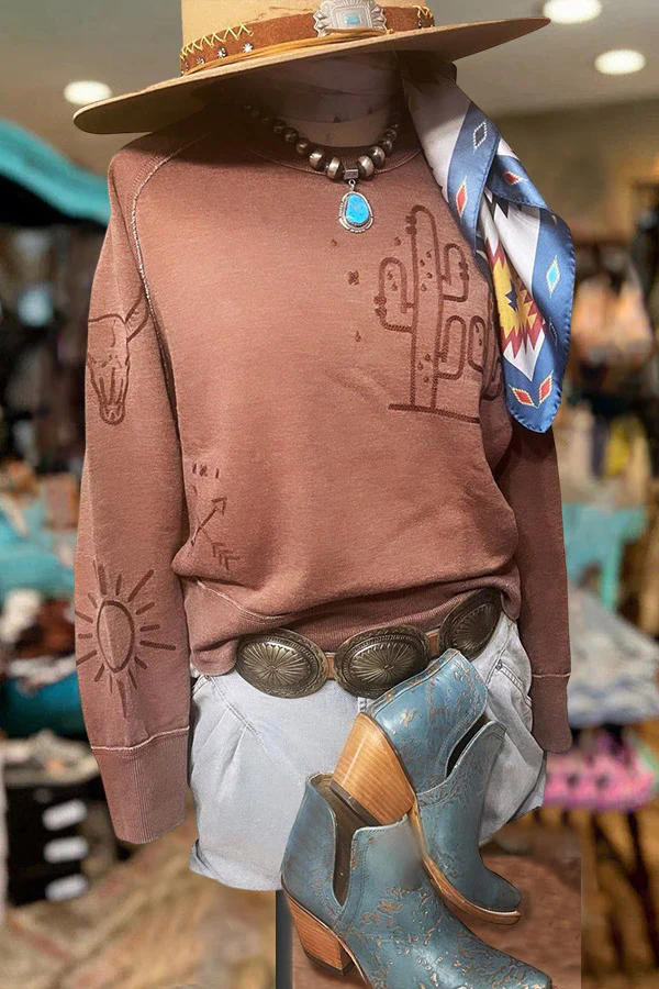 2139a3eb455d1623927a9a0171af37e3-1 Western Graphic Print Long Sleeve Sweatshirt