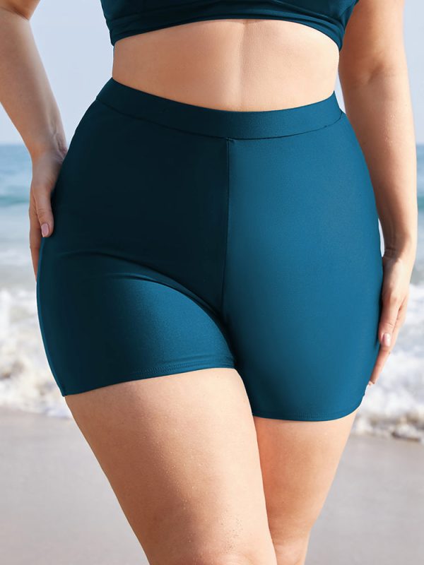 Plain Elastic Waist Swim Shorts