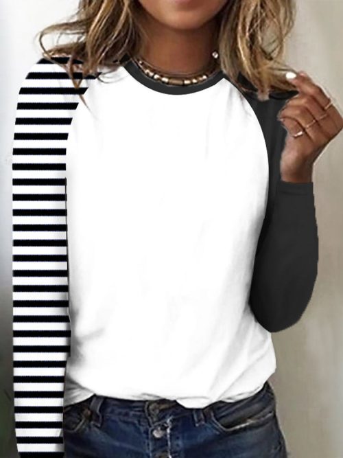 3-4d769e62-7d3f-47df-b06f-cfa20eb2208b-1 Stylish Color Block Striped Top