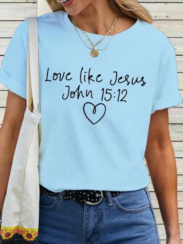 3fc268687543891fa1bf2d73dfa064c3-1 Women's Funny Word Dear Person Behind Me Love Like Jesus Simple T-Shirt