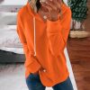 Orange Plain Long Sleeve Sweatshirt