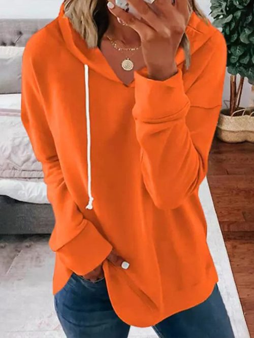 5-f161ad1c-356e-4302-8b90-e5919a5a110e-1 Orange Plain Long Sleeve Sweatshirt