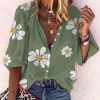 551fa4f9cfab1129d976669024698dc3-1 Breezy Floral Print 3/4 Sleeve Shirt