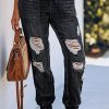 Vintage Drawstring Cut Out Jeans
