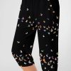 6b6db1e8cd6bcc60ec0eba37c955af5a-1 Plus Size Casual Black Butterfly Print Pocket Decorative Button Capris Pants