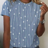 Women's Casual Holiday Weekend T-shirt Tee polka dots Short Sleeve Print Geometric Round Neck Basic Top