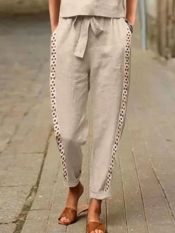 Plus Size Plain Loose Casual Pants