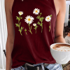 7e9f11b5078d448b5f3f59c76b7ba23d-1 Women's Cute Wildflower Casual Daisy Crew Neck Tank Top