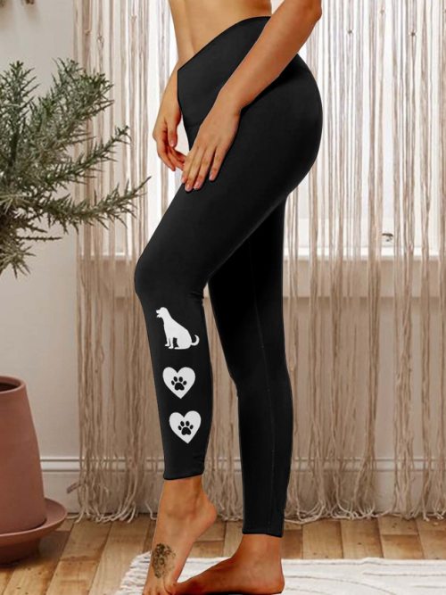 865ec3fdd1eccc4b0f2aec94aec814d5-1 Lilicloth X Paula Dog Paw Love Hearts Women's Tummy Control Leggings