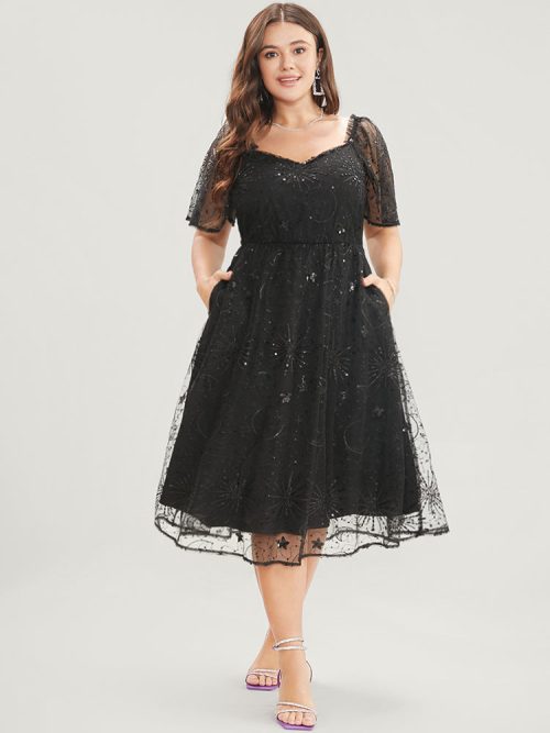 949830177-nu-69fc32eb-8b94-4f89-89b4-b304198eb203-1 Moon And Star Sequin Detail Pocket Mesh Midi Dress