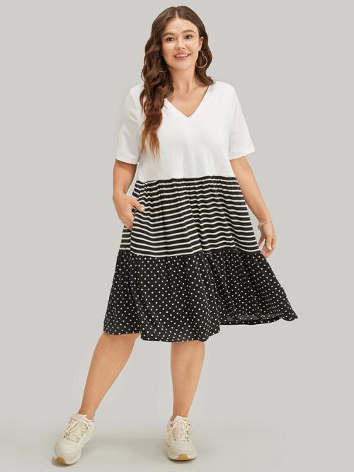 960450136-du-55396a75-d76e-494f-b2cd-c95862d70dd7-1 Polka Dot Patchwork Contrast Pocket Striped Ruffle Dress