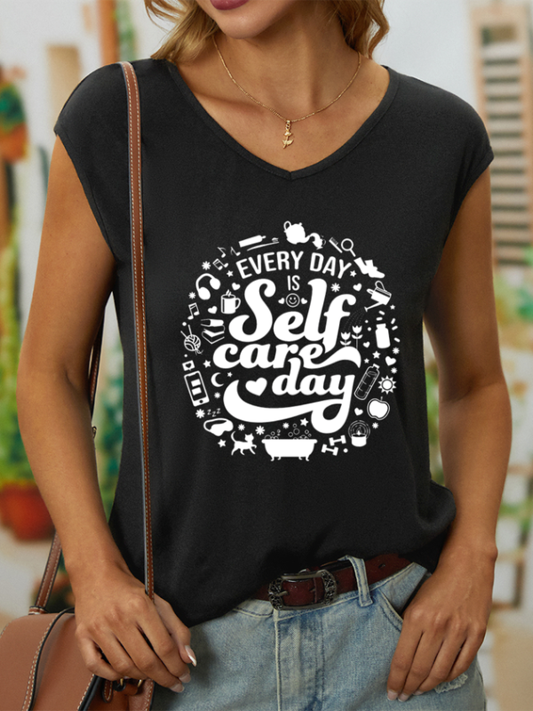 Women’s Every Day Is Self-Care Day Good Vibes Cotton Tank Top