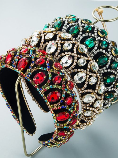 Luxury Rhinestone Wide-Brimmed Headbands for Women Girl Ladies Sparkle Hairband