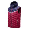 Color-blocked padded vest with a hat, short style, and added cotton.