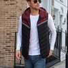 Color-blocked padded vest with a hat, short style, and added cotton.
