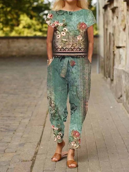 af1b7f2a218c27cb54604c97ce3b2d5d Casual Crew Neck Jersey Two-Piece Set