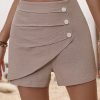 Loose Buckle Plain Casual Shorts