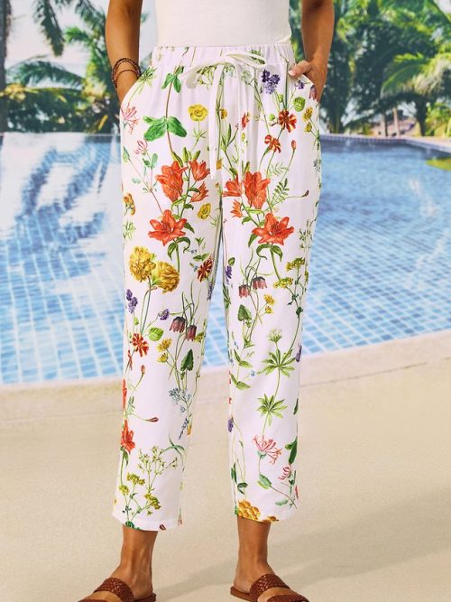 c02f85af728f57b72c7b72d3c679e54c-1 Floral Loose Casual Pants
