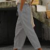 Striped Cotton Loose Casual Pants