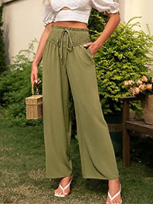 cuxbtx1682573092165-1 Women's Wide Leg Pants Trousers Black Army Green Navy Blue Casual Daily Casual Daily Side Pockets Wide Leg Full Length Comfort Plain S M L XL 2XL
