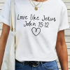 d1cc7543885bc920fa162252d8aab720-1 Women's Funny Word Dear Person Behind Me Love Like Jesus Simple T-Shirt