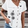 Asymmetrical Dandelion Casual Shirt