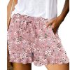 dyoene1683192344589-1 Women's Wide Leg Shorts Black White Pink Fashion Basic Holiday Weekend Ruffle Side Pockets Micro-elastic Short Comfort Floral S M L XL 2XL
