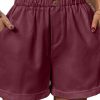 Women's Wide Leg Shorts Faux Linen Black White Wine Fashion Casual Weekend Side Pockets Short Comfort Plain S M L XL 2XL