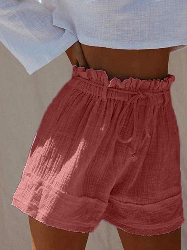 Women's Wide Leg Shorts Faux Linen White Red Blue Fashion Casual Daily Wide Leg Short Comfort Plain S M L XL 2XL