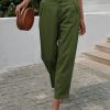 Women's Pants Trousers Yellow Red Green Fashion Casual Daily Side Pockets Ankle-Length Comfort Plain One-Size