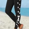 f906eda75ff76adec60240466fe4e480-1 Women's Black Cat Paws Simple Halloween Leggings