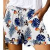 fifrpy1683192336461-1 Women's Wide Leg Shorts Black White Pink Fashion Basic Holiday Weekend Ruffle Side Pockets Micro-elastic Short Comfort Floral S M L XL 2XL
