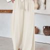 Women's Wide Leg Pants Trousers Black White Blue Fashion Casual Daily Side Pockets Wide Leg Full Length Comfort Plain S M L XL 2XL