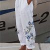 gxgdah1683787611738-1 Women's Wide Leg Pants Trousers Faux Linen White Light Green Pink Casual Holiday Weekend Side Pockets Full Length Comfort Floral S M L XL XXL