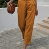 Women's Pants Trousers Yellow Red Green Fashion Casual Daily Side Pockets Ankle-Length Comfort Plain One-Size