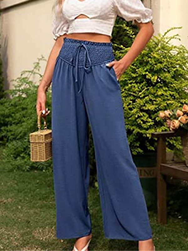 kspcjk1682573090505-1 Women's Wide Leg Pants Trousers Black Army Green Navy Blue Casual Daily Casual Daily Side Pockets Wide Leg Full Length Comfort Plain S M L XL 2XL