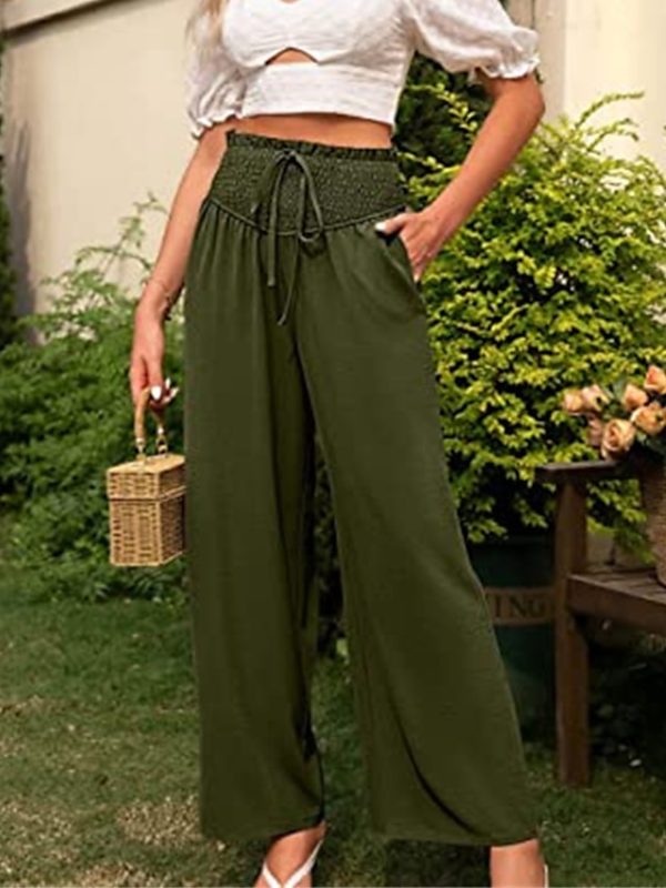 lnhwfv1682573097831-1 Women's Wide Leg Pants Trousers Black Army Green Navy Blue Casual Daily Casual Daily Side Pockets Wide Leg Full Length Comfort Plain S M L XL 2XL