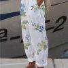 mcpdwy1683787613927-1 Women's Wide Leg Pants Trousers Faux Linen White Light Green Pink Casual Holiday Weekend Side Pockets Full Length Comfort Floral S M L XL XXL