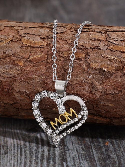 Mother Day Necklace Love Shape Letter Retro Style Jewelry Gift for Mom
