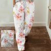 mqjeao1683006700116-1 Women's Wide Leg Pants Trousers Faux Linen White Fashion Casual Office Daily Holiday Side Pockets Print Full Length Comfort Floral S M L XL XXL