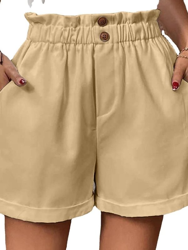 Women's Wide Leg Shorts Faux Linen Black White Wine Fashion Casual Weekend Side Pockets Short Comfort Plain S M L XL 2XL