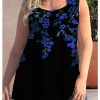 pesbdb1656482397353-1 Women's Plus Size Tops Tank Top Floral Print Sleeveless Strap Streetwear Preppy Daily Going out Polyester Spring Summer Green Blue