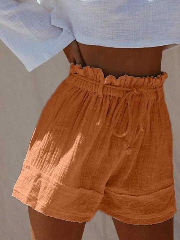 Women's Wide Leg Shorts Faux Linen White Red Blue Fashion Casual Daily Wide Leg Short Comfort Plain S M L XL 2XL