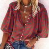 vintage-red-floral-v-neck-loose-blouse-red-s-1 Vintage Button Down Floral Top