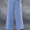 ztzjjj1683192325172-1 Women's Wide Leg Pants Trousers Faux Linen White Pink Blue Fashion Casual Weekend Side Pockets Wide Leg Full Length Comfort Plain S M L XL 2XL